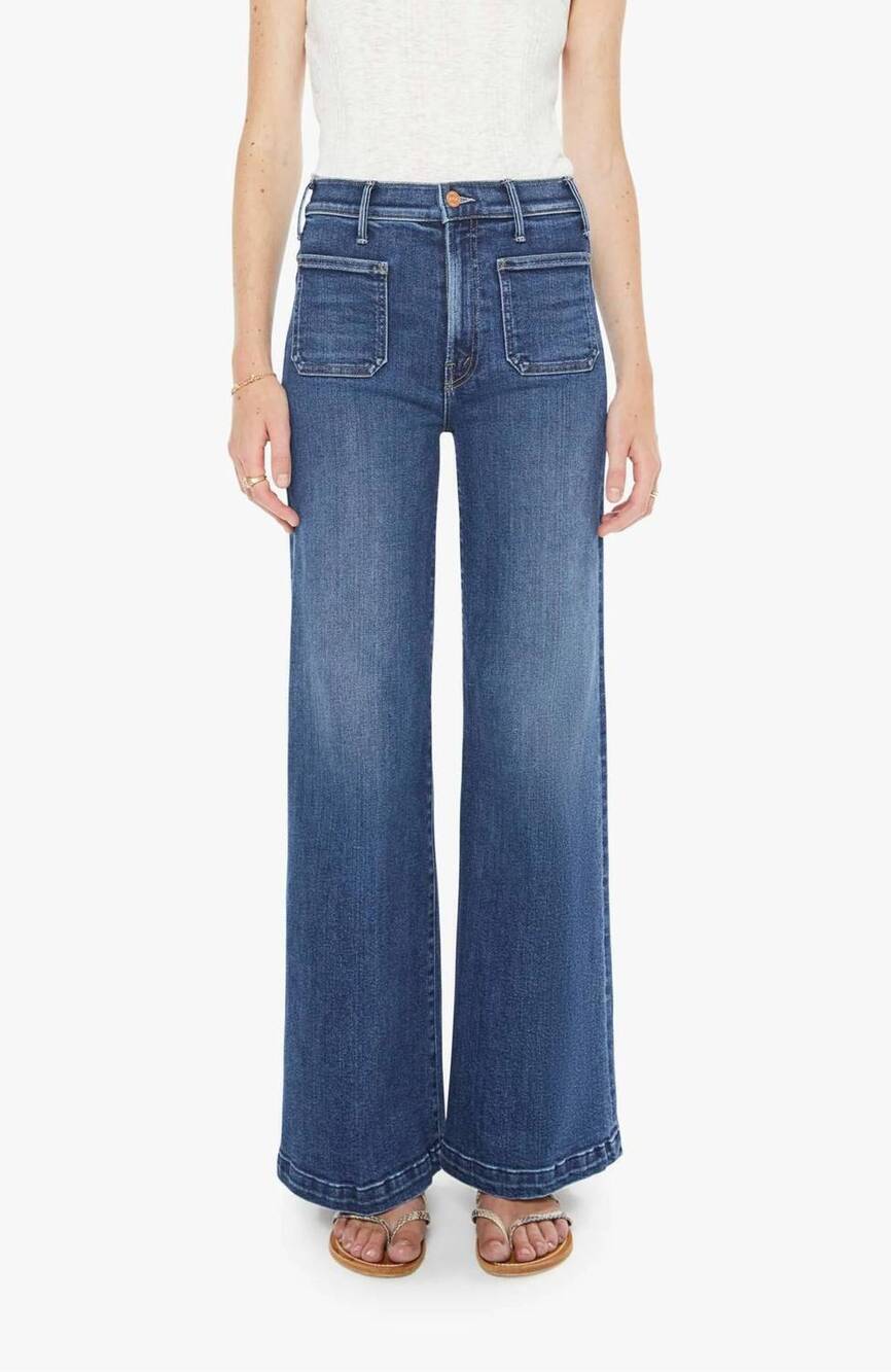 NEW MOTHER hustler roller patch pocket skimp jeans in one last shot